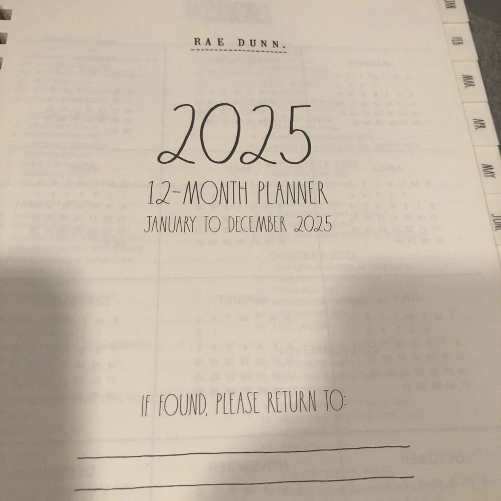 Rae Dunn 12 Month Planner Make It Happen Pink Spiral bound 2025 9x10
